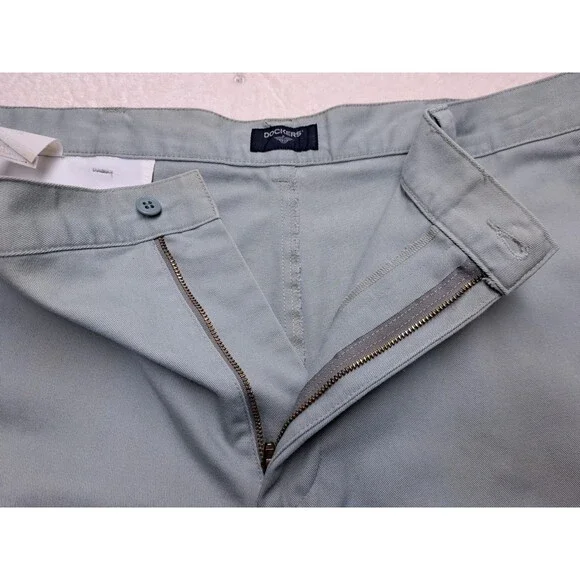 VINTAGE Classic Dockers Size 42x30 Mens Pants Light Green Pockets Flat Front EUC - Picture 4 of 7